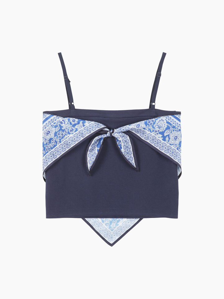 Blue scarf top - null - Blue | Sisley K image number 2